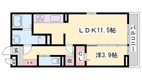 兵庫県姫路市神屋町2丁目 京口駅 1LDK アパート 賃貸物件詳細