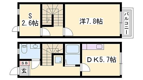 リースランド北条宮の町　Ｂ 2階 1DK 賃貸物件詳細
