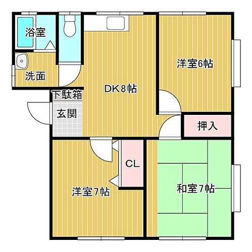 西大坪アパート 1階 3DK 賃貸物件詳細