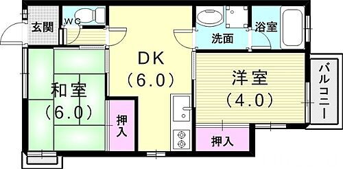須磨寺ハイム 2階 2DK 賃貸物件詳細