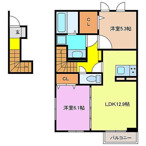 メゾン　ソレイユ 2階 2LDK 賃貸物件詳細