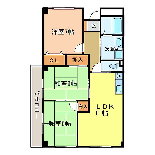 日吉マンション 3階 3LDK 賃貸物件詳細