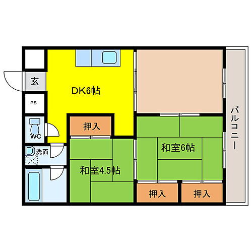 古城川ハイツ 4階 3DK 賃貸物件詳細