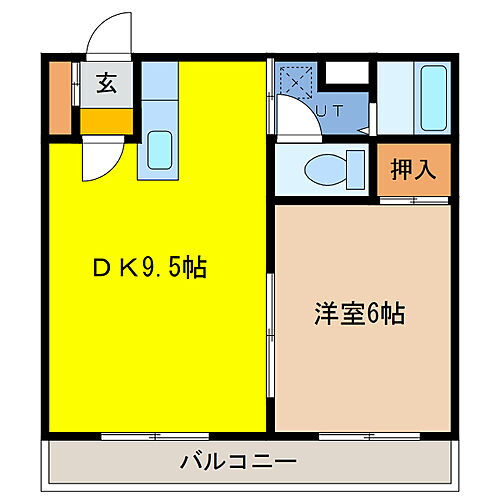 ウイング信濃 2階 1DK 賃貸物件詳細