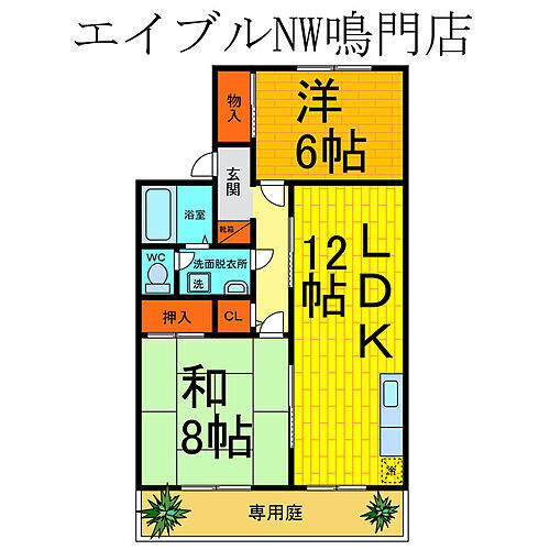 徳島県鳴門市撫養町立岩字五枚189-5 鳴門駅 2LDK アパート 賃貸物件詳細