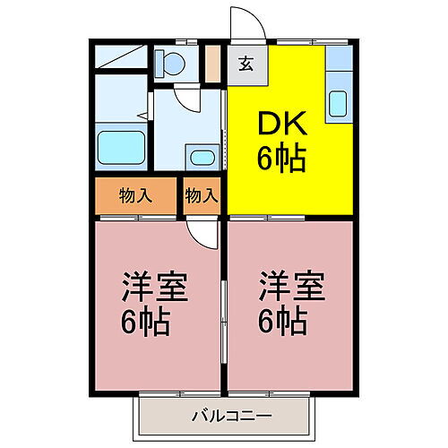 茨城県古河市中田 古河駅 2DK アパート 賃貸物件詳細