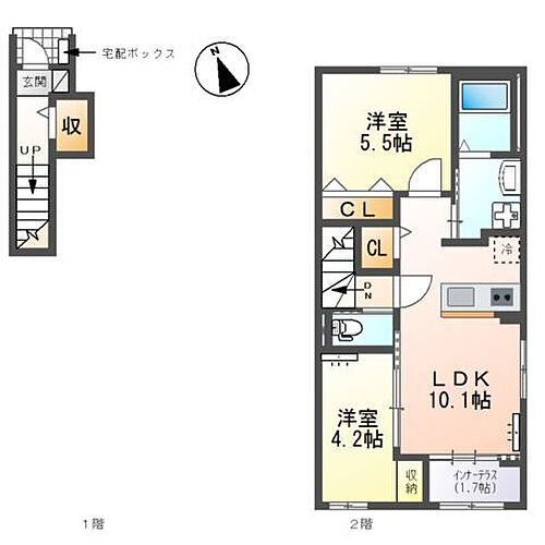 愛知県あま市七宝町川部行田 賃貸アパート