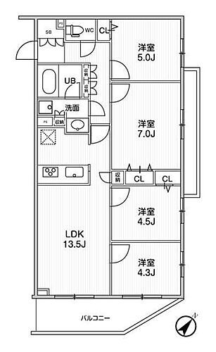 ＬＩＭＥＲＥＳＩＤＥＮＣＥ　ＨＩＫＩＦＵＮＥ 4階 4LDK 賃貸物件詳細