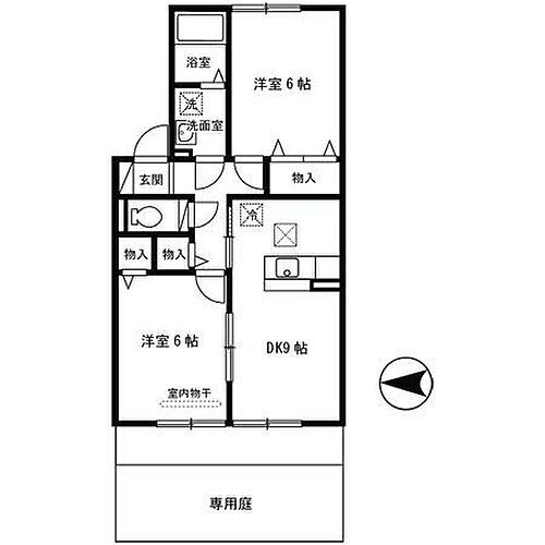 エスポワールＫＩＩＩ 1階 2LDK 賃貸物件詳細