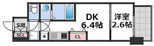 セレニテ夕陽丘エクラ 6階 1DK 賃貸物件詳細