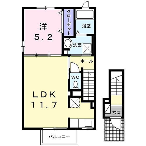 ミドル・クレメント 2階 1LDK 賃貸物件詳細