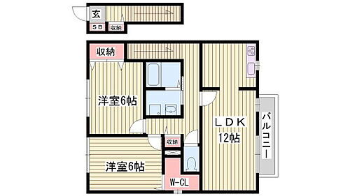 兵庫県姫路市飾磨区高町1丁目 英賀保駅 2LDK アパート 賃貸物件詳細