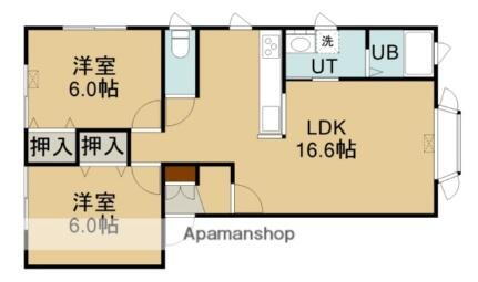 北海道函館市白鳥町 五稜郭公園前駅 2LDK アパート 賃貸物件詳細