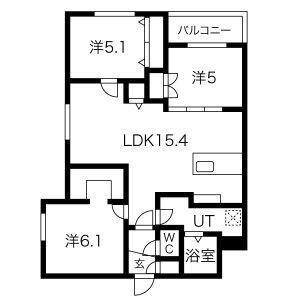 北海道札幌市中央区南十九条西15丁目 ロープウェイ入口駅 3LDK マンション 賃貸物件詳細