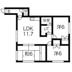 アバカスヴィラ月寒 1階 3LDK 賃貸物件詳細