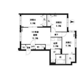 グランメールＳ３４ 1階 3LDK 賃貸物件詳細