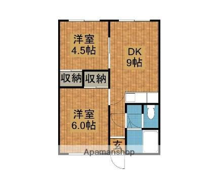 シティハイム見晴台Ｅ 1階 2DK 賃貸物件詳細
