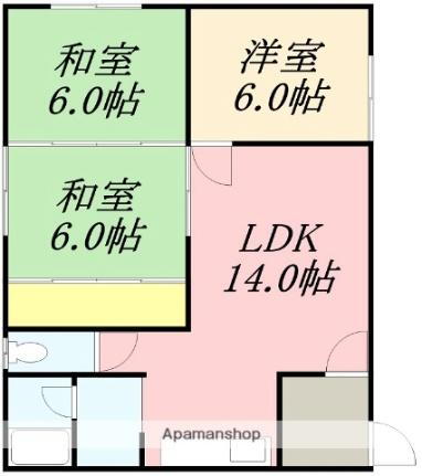 北海道小樽市富岡2丁目 小樽駅 3LDK アパート 賃貸物件詳細