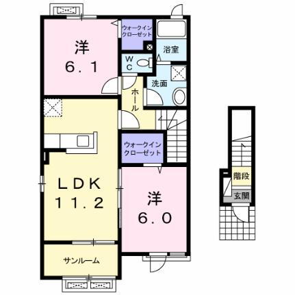 プチメゾン・ポルテ 2階 2LDK 賃貸物件詳細
