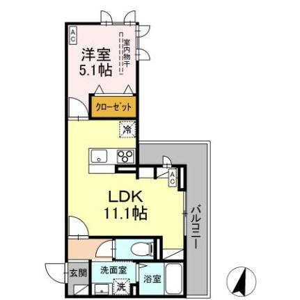 ＤーＲＯＯＭ遠見塚ＩＩＩ 3階 1LDK 賃貸物件詳細