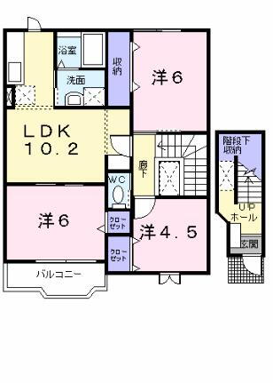 ジャン・ラフィネＢ 2階 3LDK 賃貸物件詳細