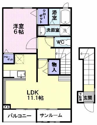 ラフィネ 2階 1LDK 賃貸物件詳細