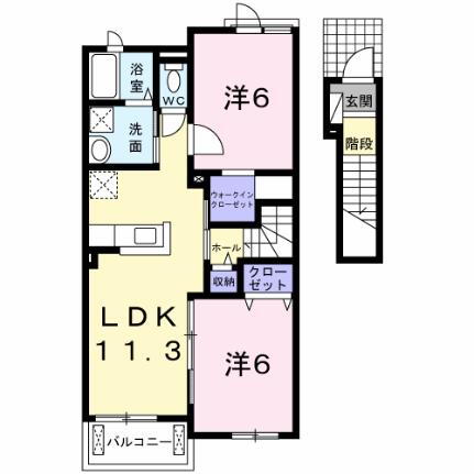 ハッピーハウス　２ 2階 2LDK 賃貸物件詳細