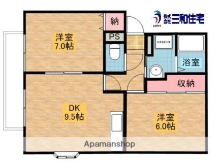 栃木県塩谷郡高根沢町光陽台2丁目 宝積寺駅 2DK アパート 賃貸物件詳細
