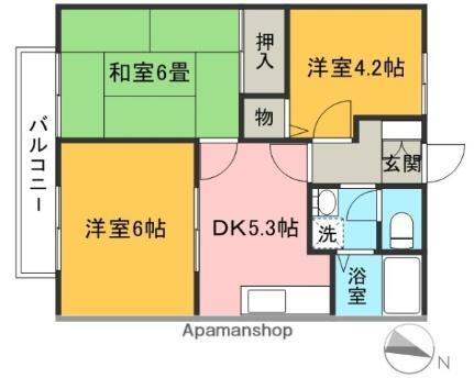 サンスプリング山の家 2階 3DK 賃貸物件詳細