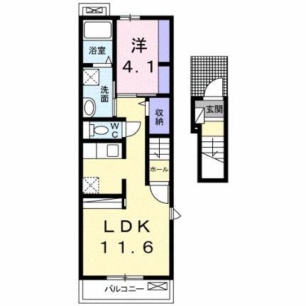アンソレイェ　ＩＩ 2階 1LDK 賃貸物件詳細