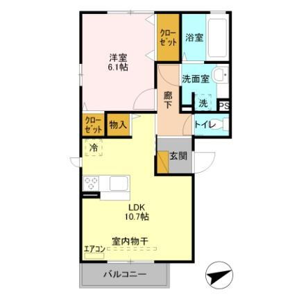 グラウクス　Ｅ 2階 1LDK 賃貸物件詳細