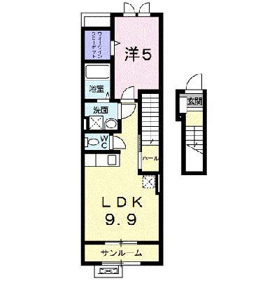 エス・ボナール 2階 1LDK 賃貸物件詳細