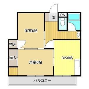 ヒビノコーポラス 2階 2DK 賃貸物件詳細