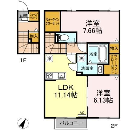 セジュールウィット 2階 2LDK 賃貸物件詳細