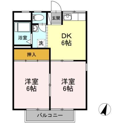 多呂コーポ　Ｂ 2階 2DK 賃貸物件詳細