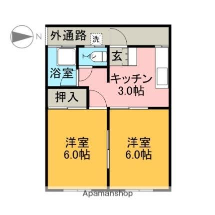 静岡県富士市宮島 新富士駅 2K アパート 賃貸物件詳細