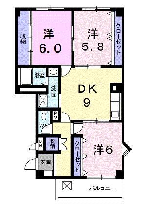 クレイン 3階 3DK 賃貸物件詳細