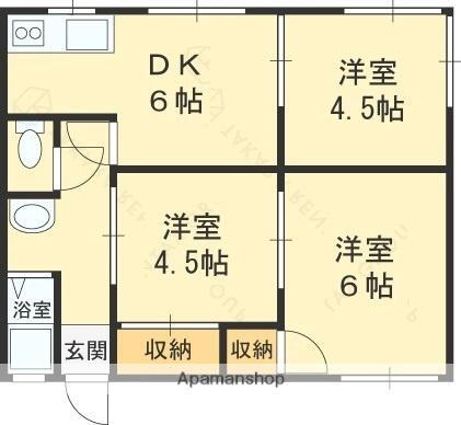 畑間ハイツ 2階 3DK 賃貸物件詳細