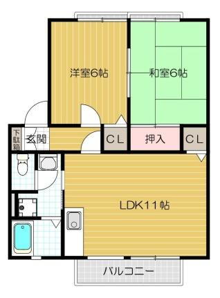 大阪府枚方市渚栄町 御殿山駅 2LDK アパート 賃貸物件詳細