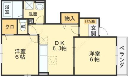 サンリット 1階 2DK 賃貸物件詳細