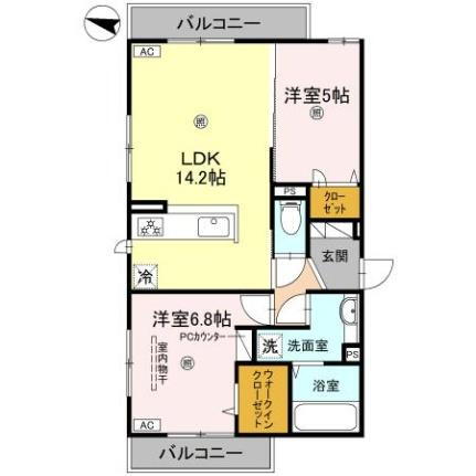 クレマチス 2階 2LDK 賃貸物件詳細