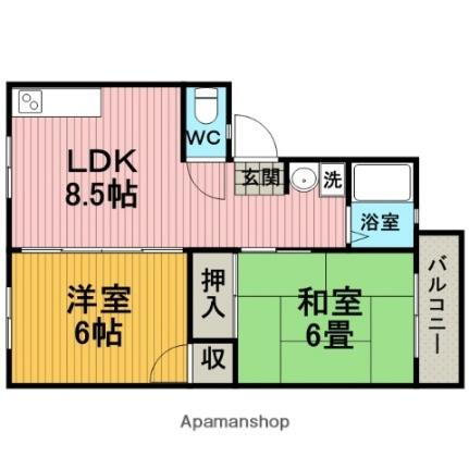 ル・レーヴ弐番館 2階 2LDK 賃貸物件詳細