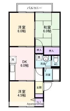 ハイツ城ノ岸 2階 3DK 賃貸物件詳細
