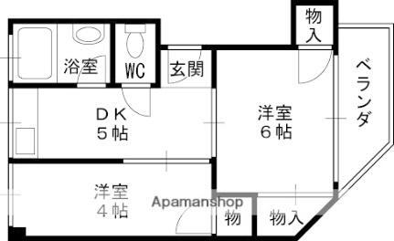 濱田マンション 2階 2DK 賃貸物件詳細