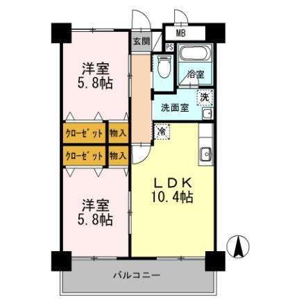 サンフォーレ・１９８９ 7階 2LDK 賃貸物件詳細
