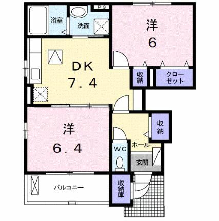 クレメント　Ｂ 1階 2DK 賃貸物件詳細