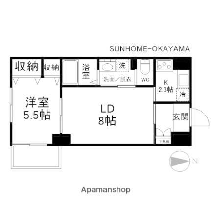 岡山県岡山市北区奉還町1丁目 岡山駅 1LDK マンション 賃貸物件詳細