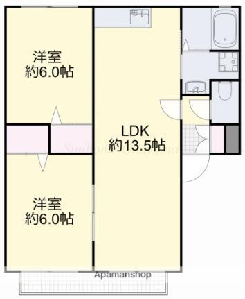 岡山県岡山市南区福成1丁目 2LDK アパート 賃貸物件詳細