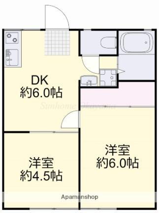 岡山県岡山市北区平野 庭瀬駅 2DK アパート 賃貸物件詳細