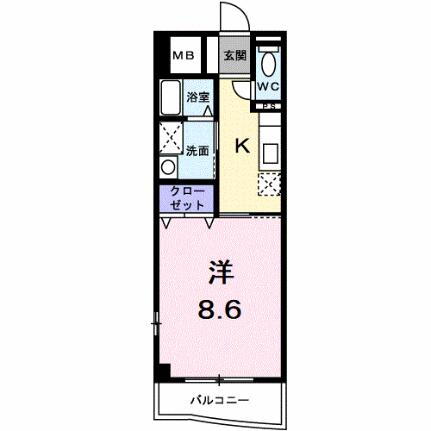 岡山県岡山市北区下伊福2丁目 備前三門駅 1K マンション 賃貸物件詳細